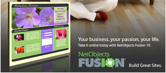 Your business, your passion, your life. Take it online with NetObjects Fusion 10.